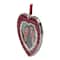 Buffalo Plaid Heart Shaped Picture Frame Christmas Ornament - 3" - Silver Finish